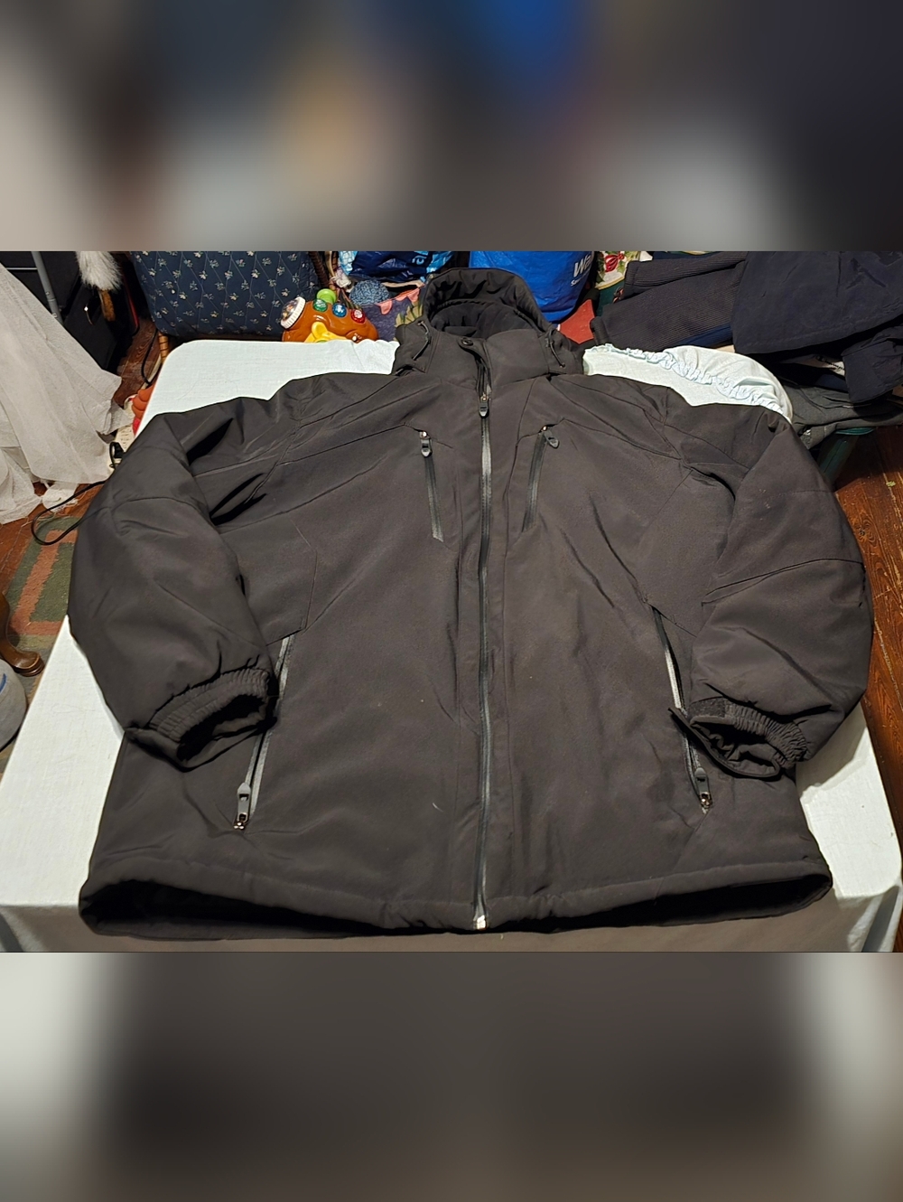 Xeroxposur Black Label Black Hooded Winter  Coat